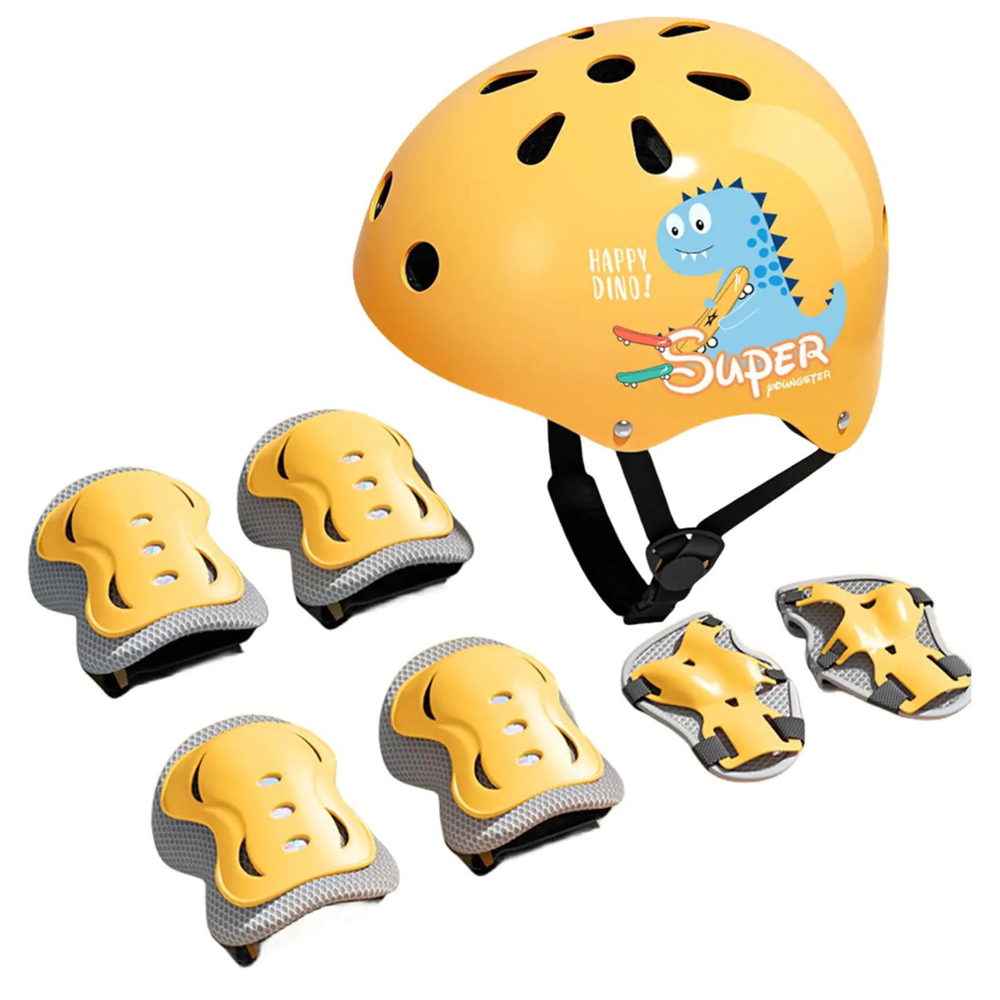 Youth Sports Safety Helmet & Pad Set for Skating and Biking