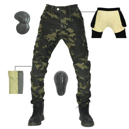 Men's Elastic Drop-Resistant MotorCycling Pants