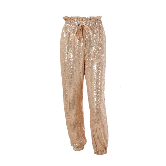 High-Waisted Sequin Harem Pants