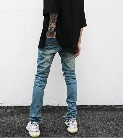 KANYE Vintage Wash Stretch Skinny Jeans for Men