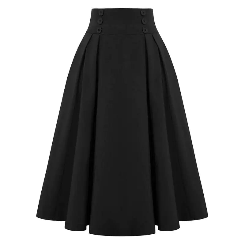 Chic High-Waist Pleated Skirt with Pockets