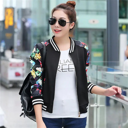 Chic Printed Baseball Jacket