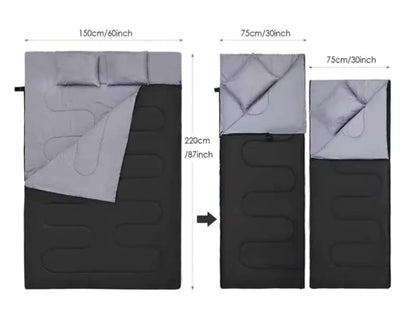 Couples Outdoor Camping Sleeping Bag, Waterproof & Washable