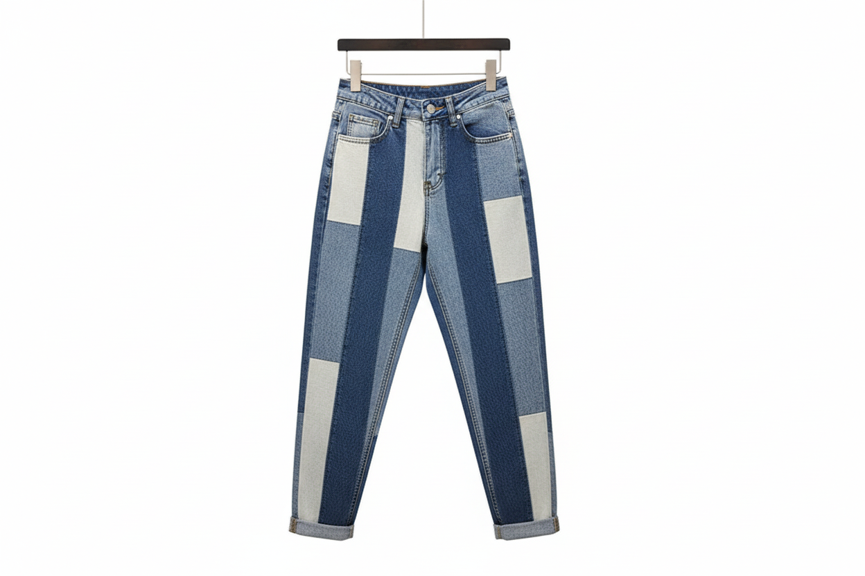 Chic Geometric Stitched Harem Jeans