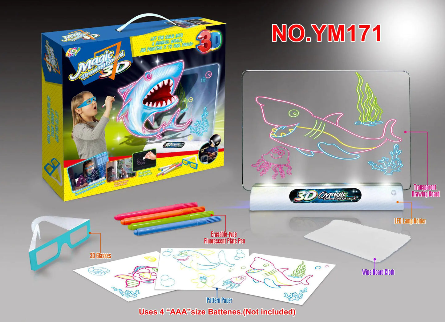 3D Creative Flash Sketcher - Colorful Kids' Toy