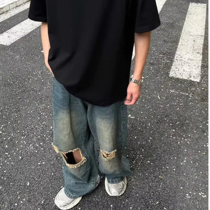 Men's Distressed Ripped Wash Jeans