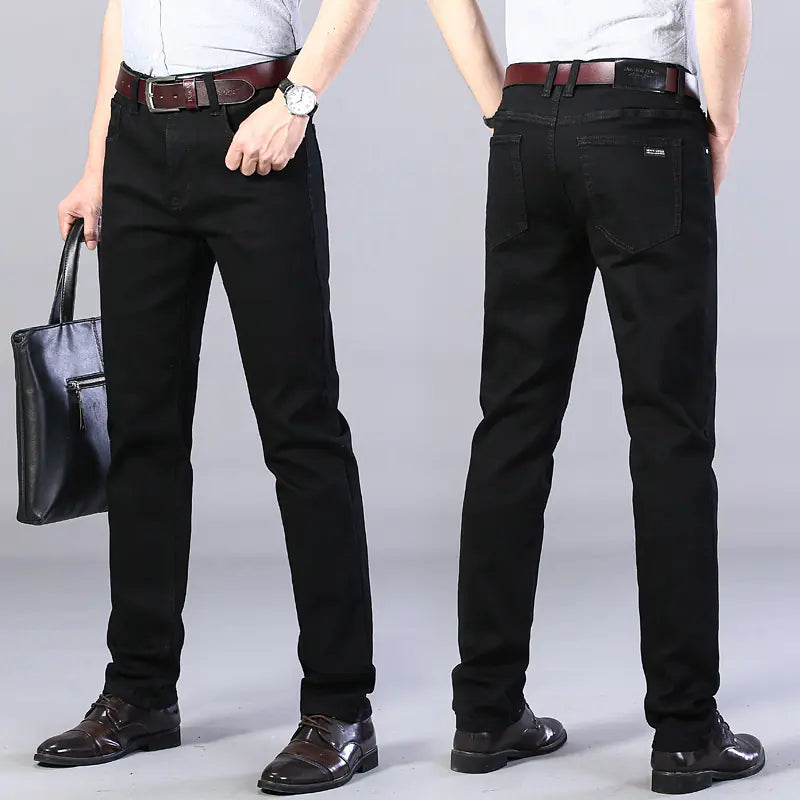 Men's Slim Fit Black Stretch Denim Trousers