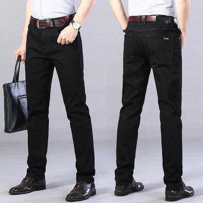 Men's Slim Fit Black Stretch Denim Trousers