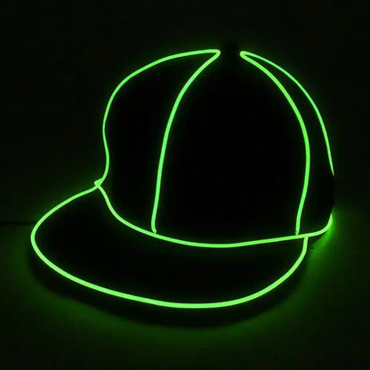 LED Glow Baseball Cap - Fluorescent Hip Hop Hat