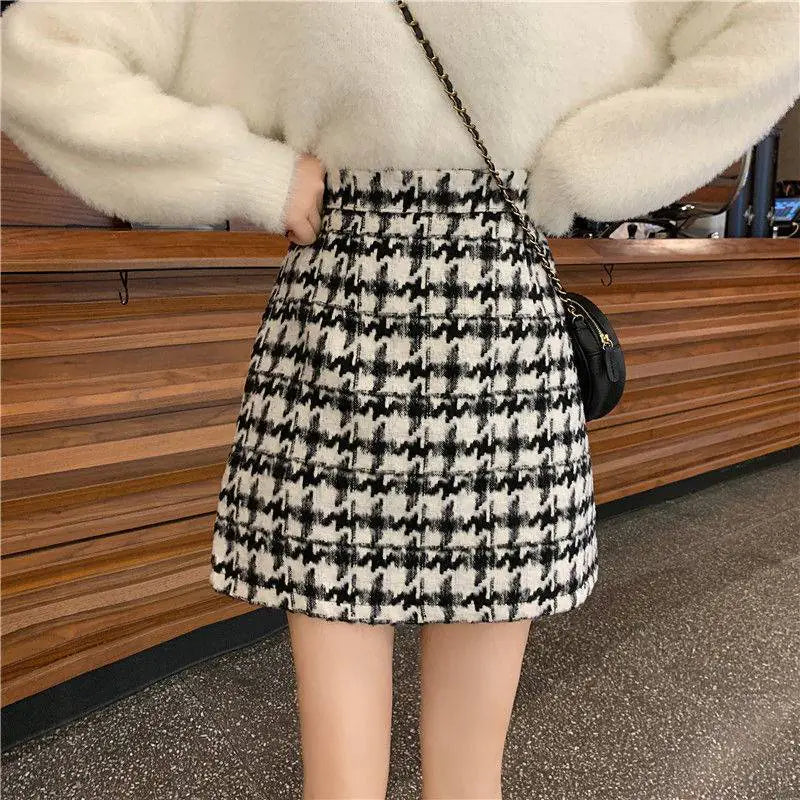 Chic Retro Woolen A-Line Skirt