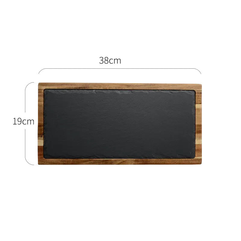 Black Wooden Pizza Tray and Platter