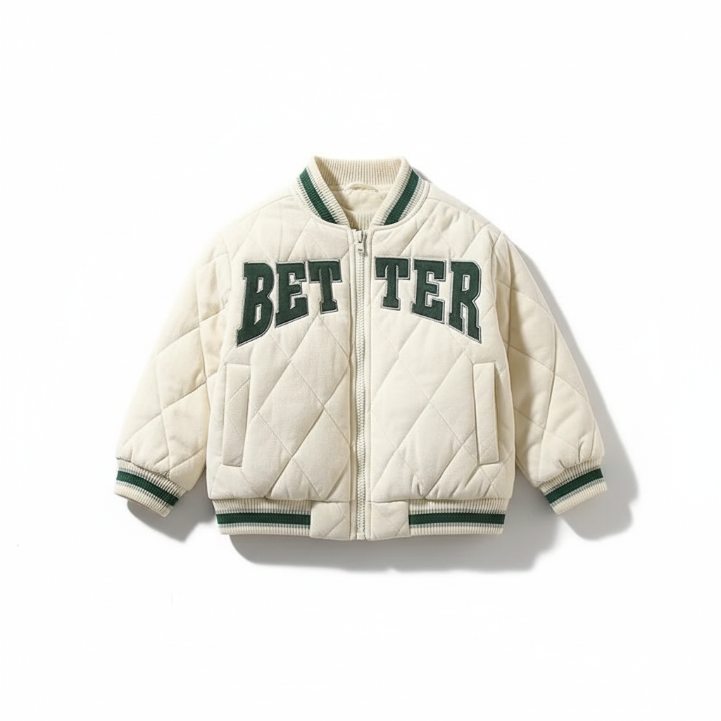 Children's Western Style Cotton-Padded Baseball Jacket