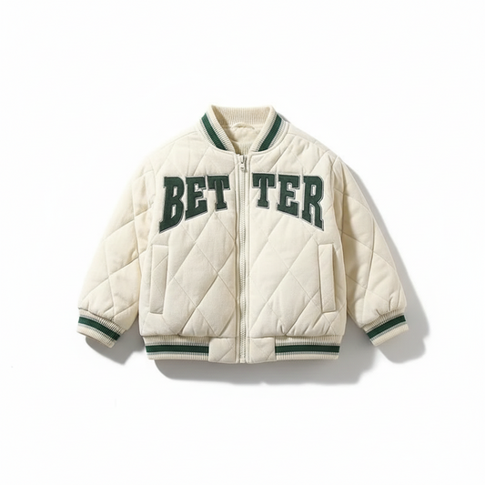 Children's Western Style Cotton-Padded Baseball Jacket