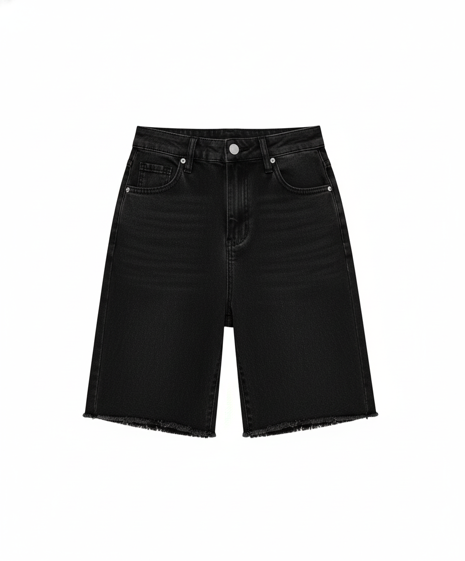 Versatile Stretch Black Five-Point Riding Pants