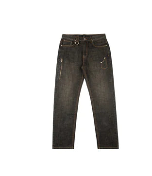 Retro Washed Loose Black Denim Trousers