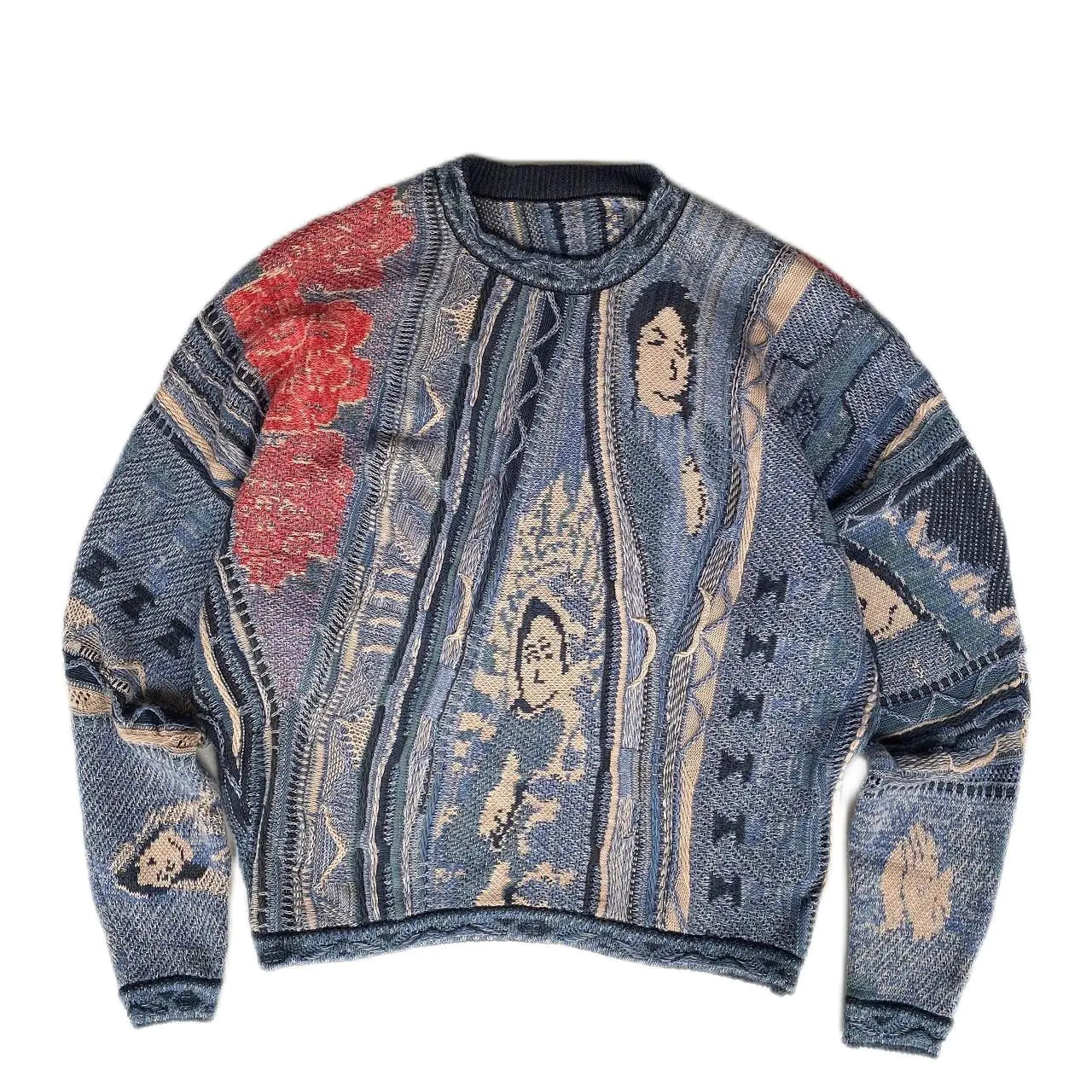 Vintage Knitted Crewneck Pullover Sweater