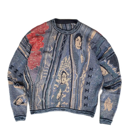 Vintage Knitted Crewneck Pullover Sweater