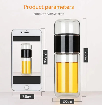 Dual Glass Office Tea Mug
