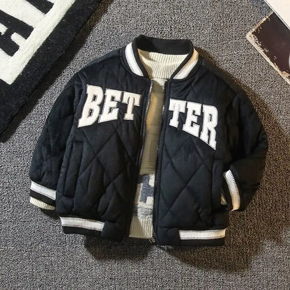 Children's Western Style Cotton-Padded Baseball Jacket