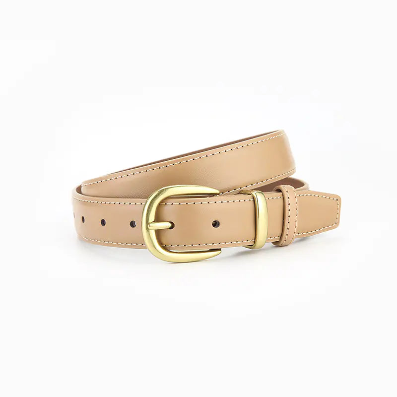 Women's Vintage Black Leather Belt for Jeans and Skirts