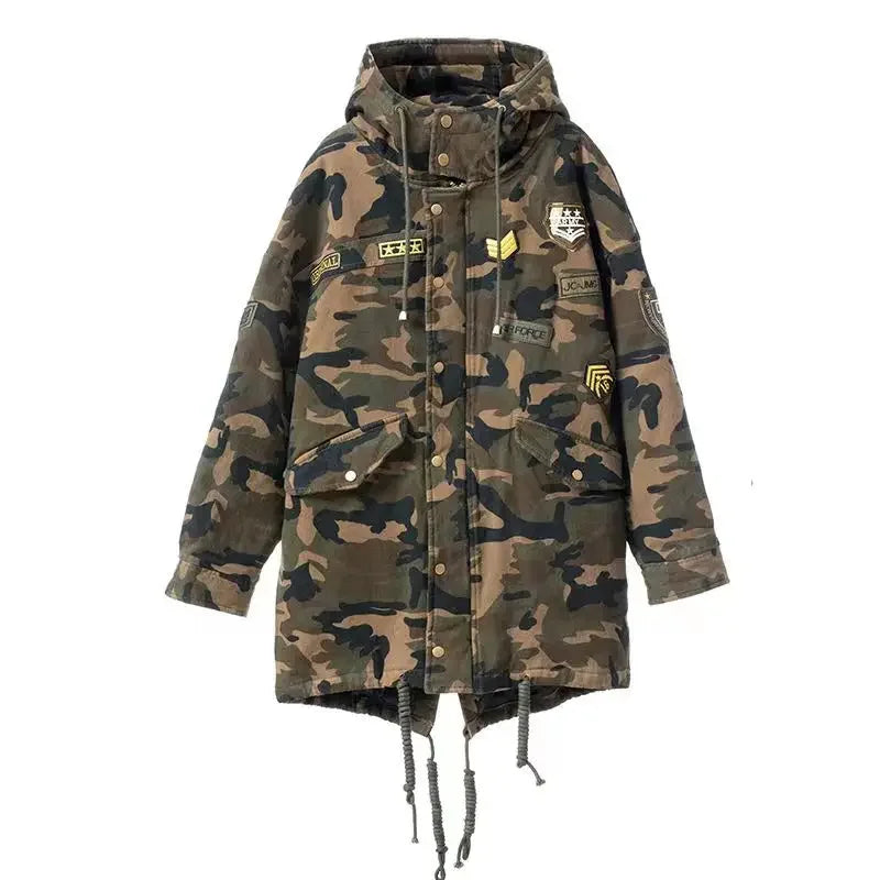 Women's Cold Resistant Camouflage Cotton Jacket for Camping