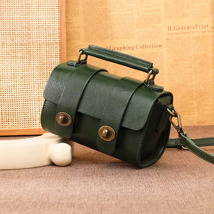 Retro Trendy Cowhide Messenger Handbag