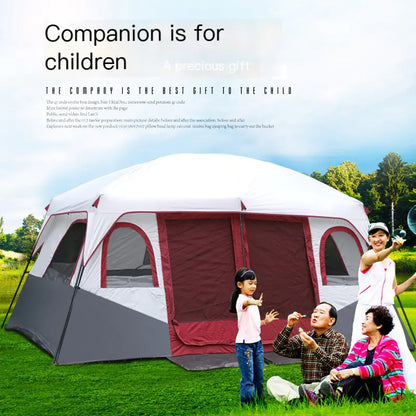 Two-Bedroom Camping Tent for 6-12 People