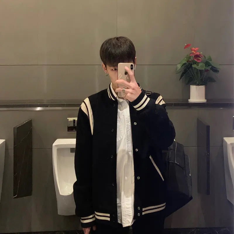 Plain Trendy  Baseball Jacket