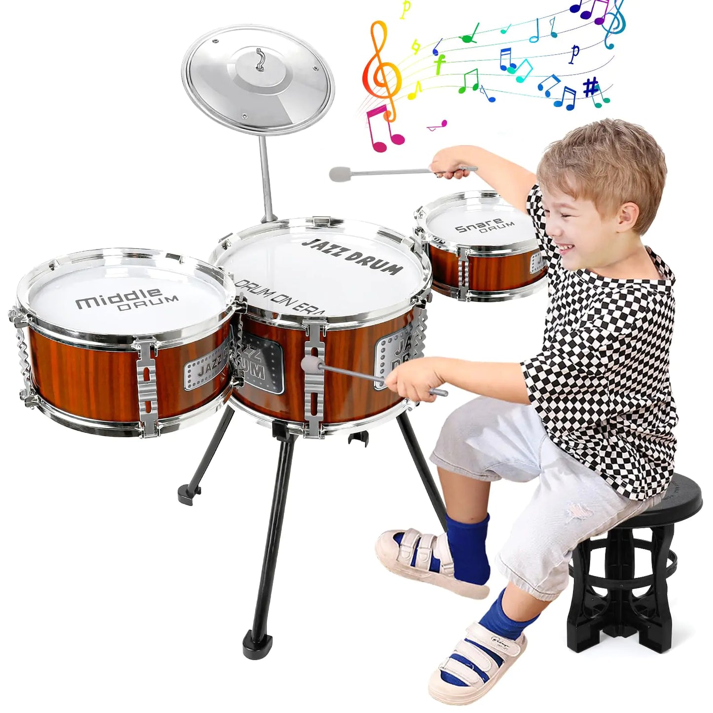 Kids Jazz Drum Set - Toddlers, Ages 3-5