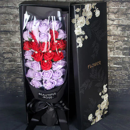 Soap Flower Bouquet with 33 Roses - Gift Box