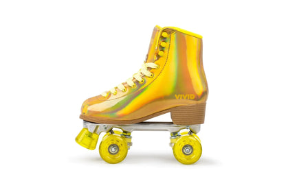 Glam Rollers Womens Quad Skates - Gold Holographic Style with Ankle Support - CLEARANCE |SIZE9