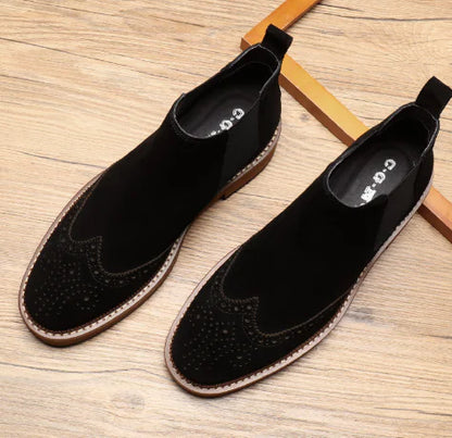 Men's Original Handmade Frosted Leather Brogue Boots