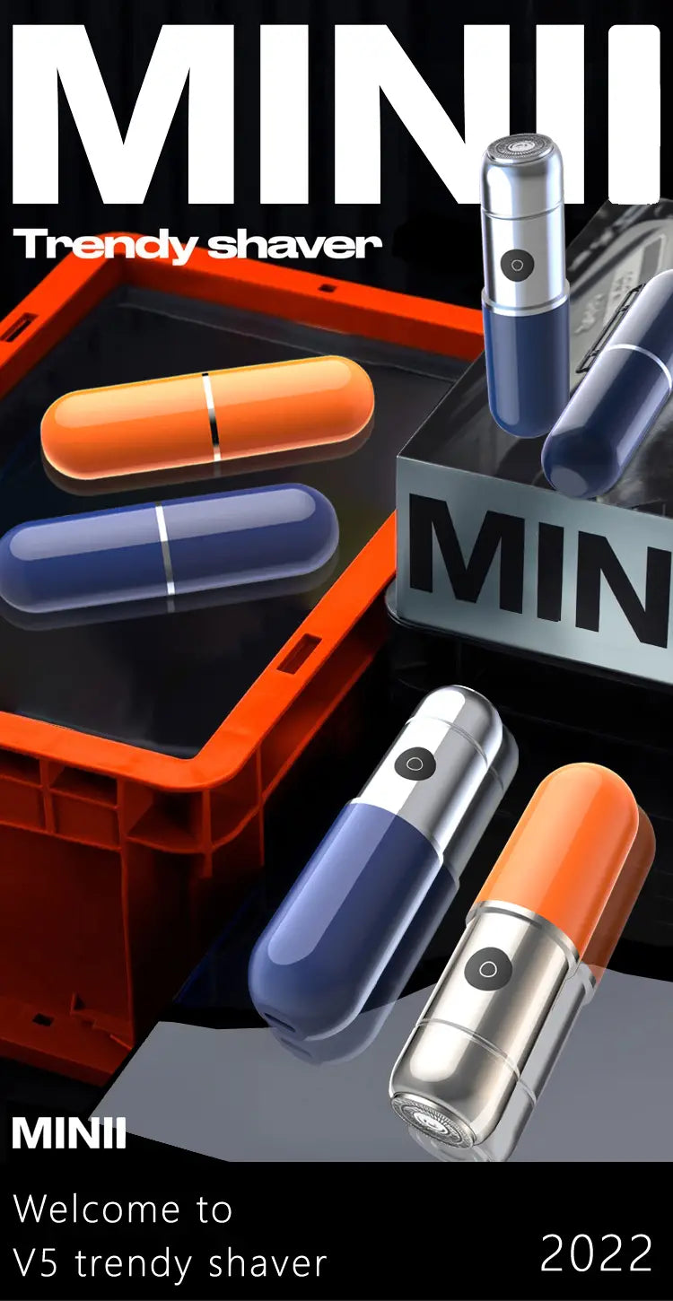 Compact Waterproof Electric Shaver for Men