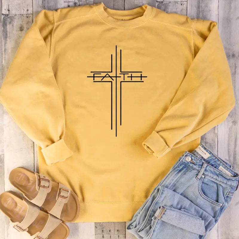 Women's Faith Cross Casual Sweatshirt