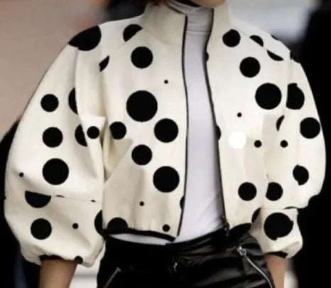Women's Polka Bomber Jacket