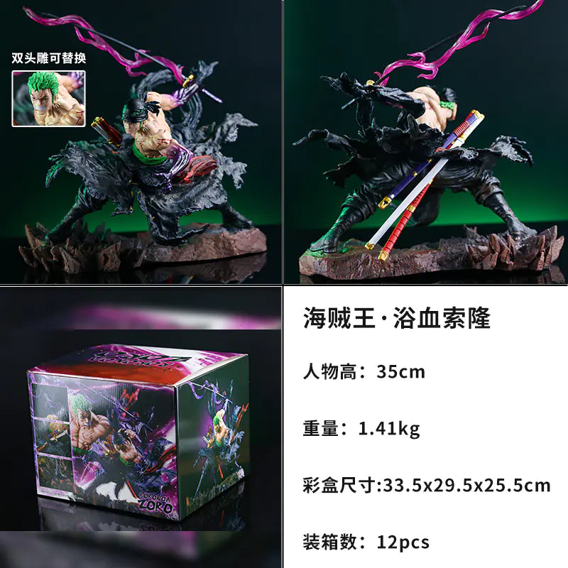 One Piece Zoro Dual-Headed Figure Model