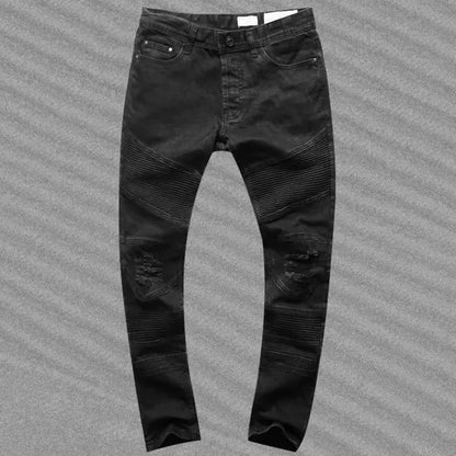 Black Denim Motorcycle Pants