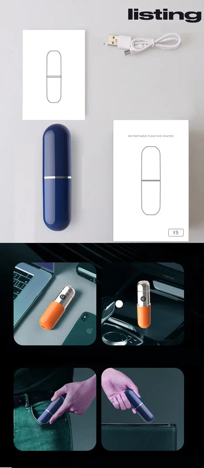 Compact Waterproof Electric Shaver for Men