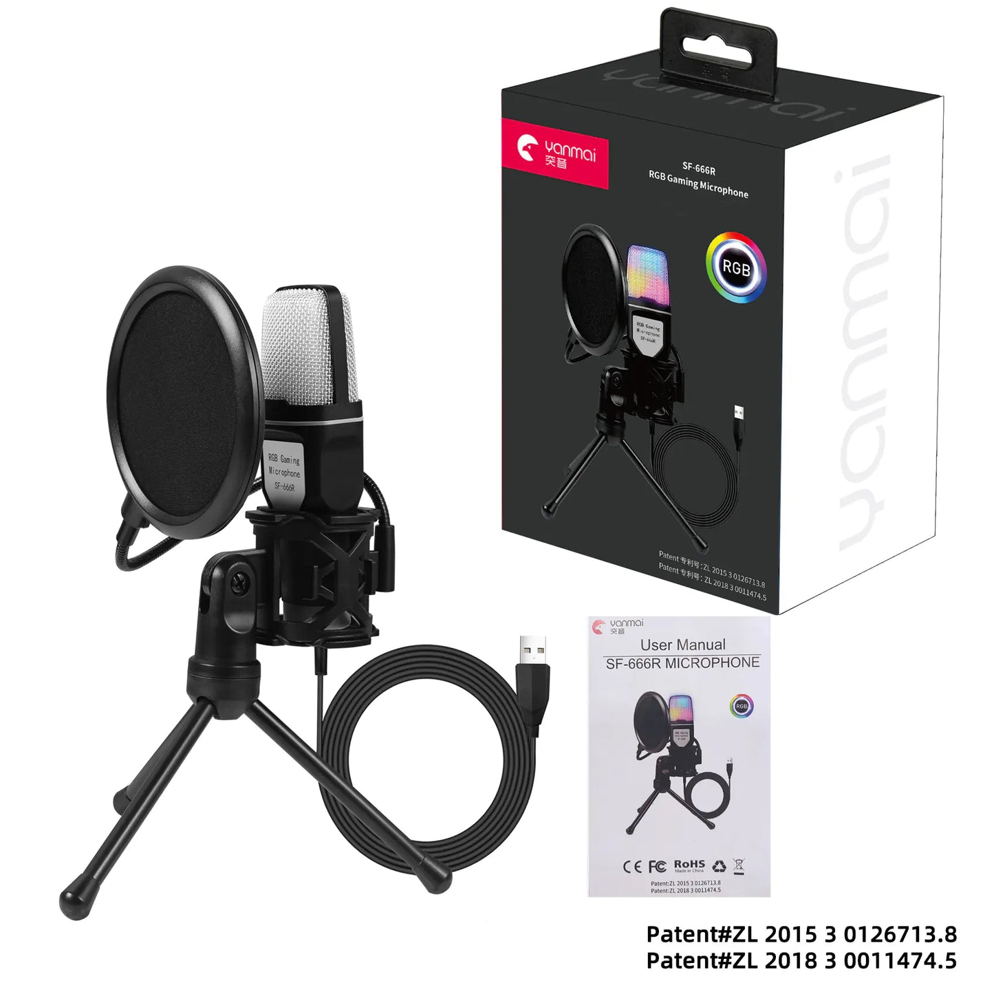 RGB Streaming Mic with Stand