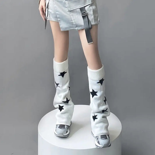Millennial Style Star Wide-Leg Knit Tights