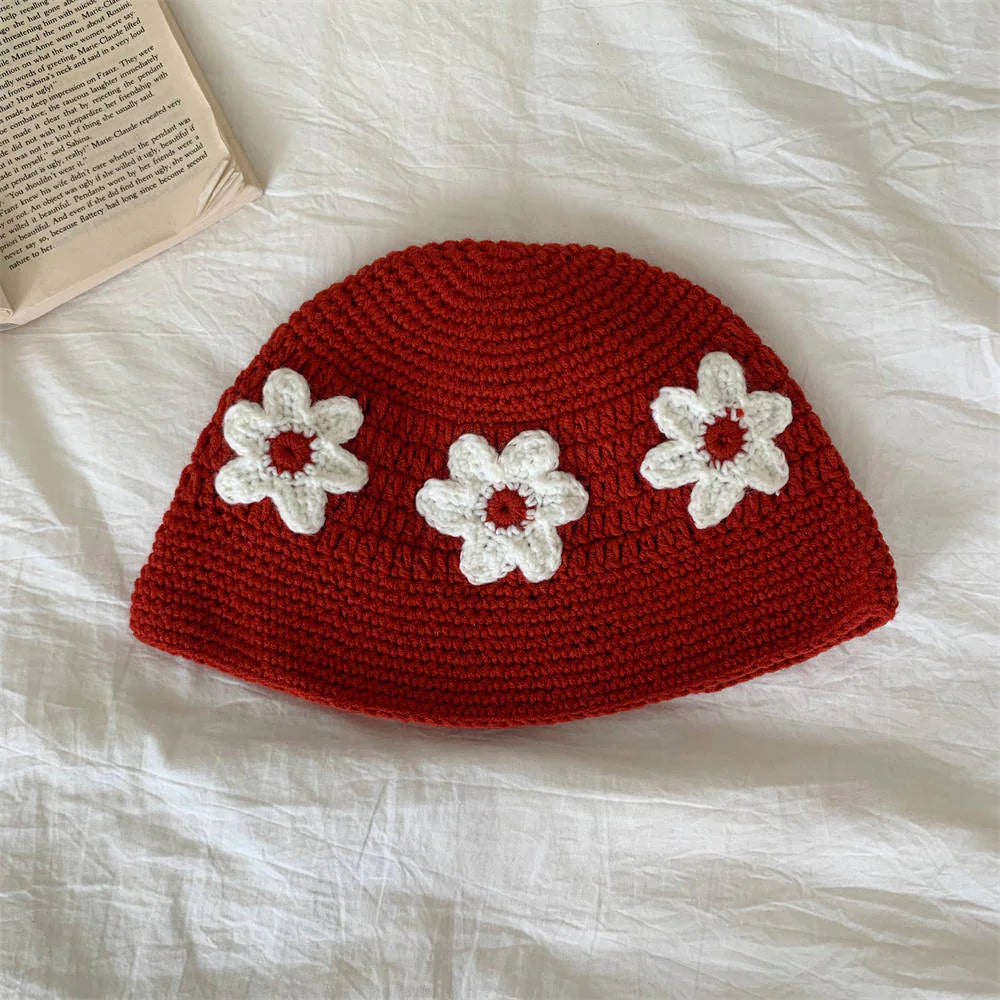 Retro Handmade Floral Bucket Hat