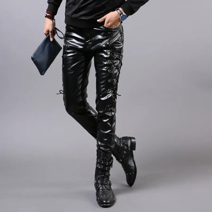 Slim Fit Faux Leather Pants