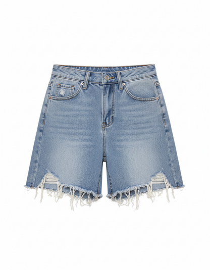 Women's Ripped Denim Shorts