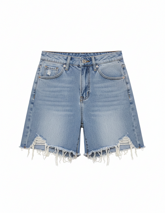 Women's Ripped Denim Shorts
