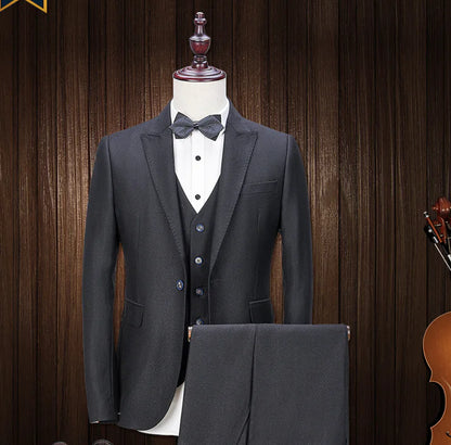 Men's Sleek Black Business & Wedding Suit Jacket