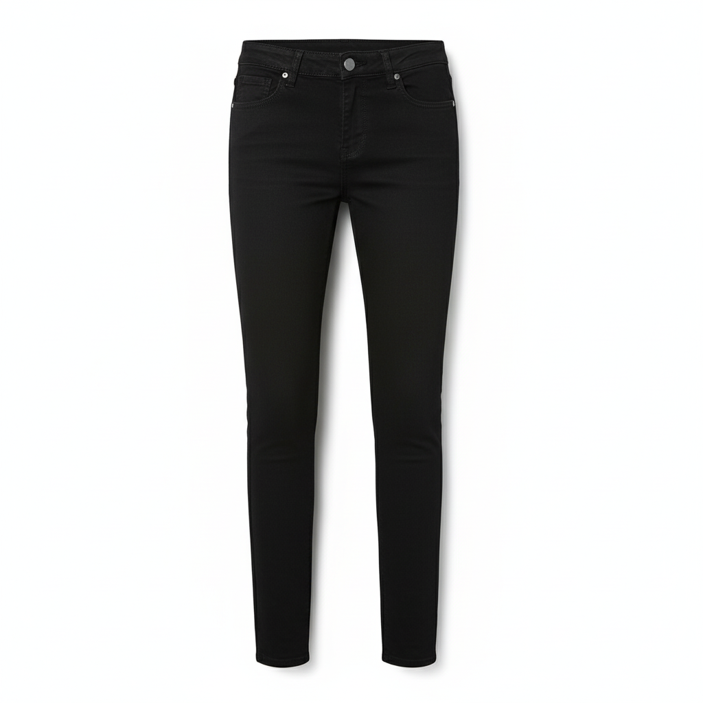 Black Plush Fleece High Rise Stretch Jeans