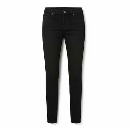 Black Plush Fleece High Rise Stretch Jeans