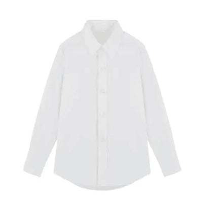 Boy's Black and White Solid Shirt
