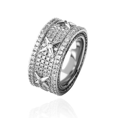 Retro Personality Copper Plated Zircon Ring