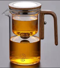 Elegant Glass Teapot with Water Separation for Tea